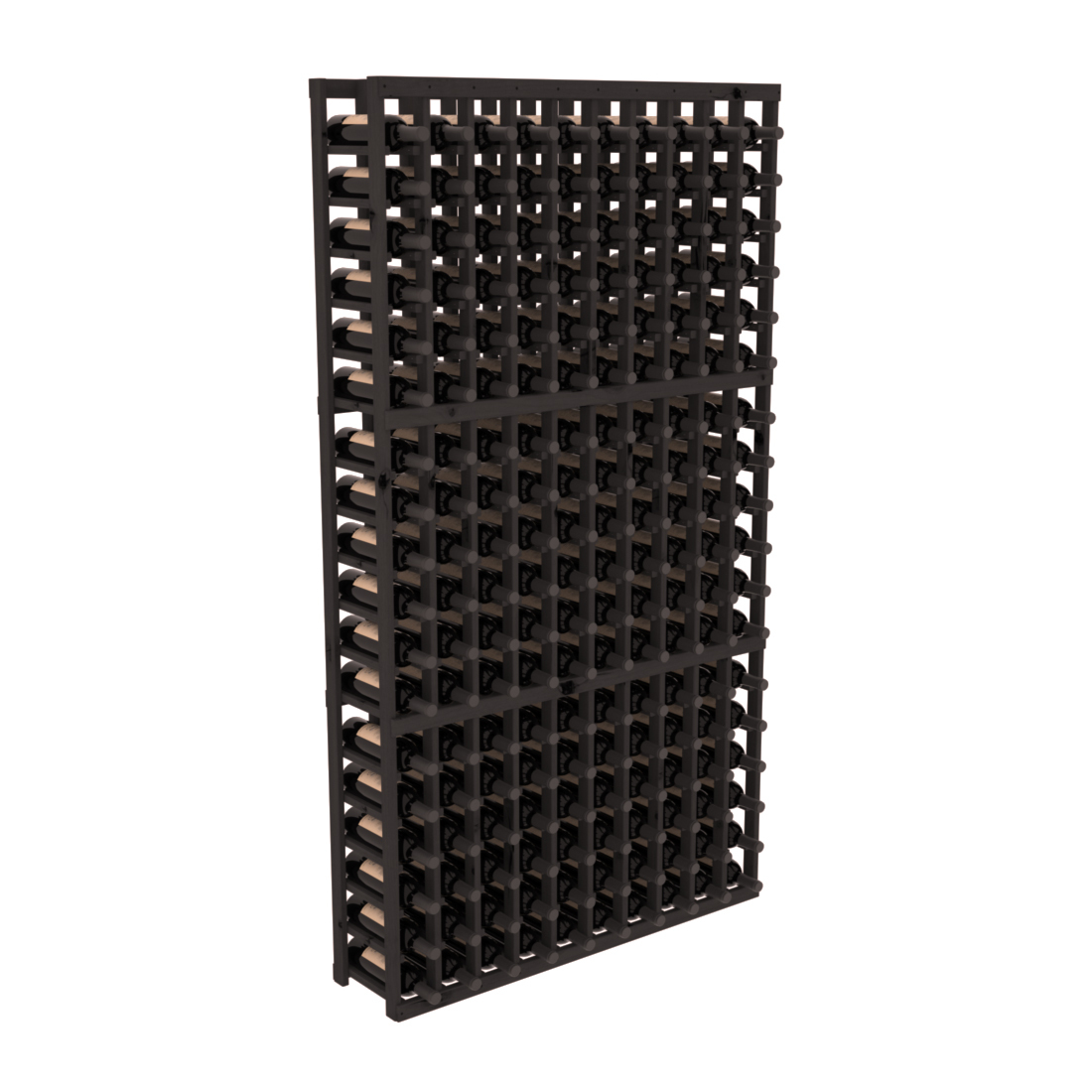 InstaCellar - 10 Column Standard Rack in Knotty Alder Black stained without WineSafe™ Satin Sealant