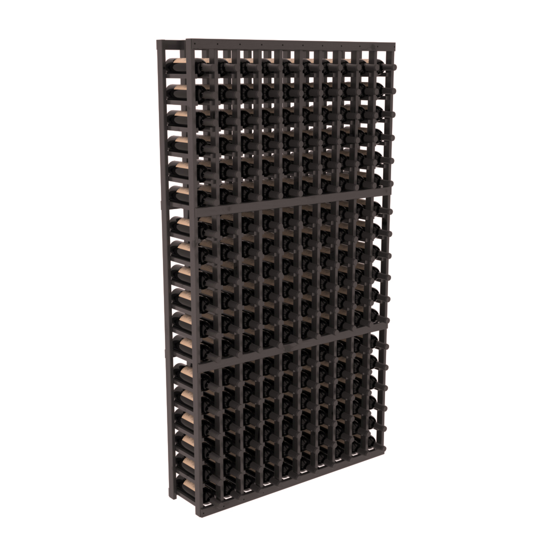 InstaCellar - 10 Column Standard Rack in Knotty Alder Black stained with WineSafe™ Satin Sealant