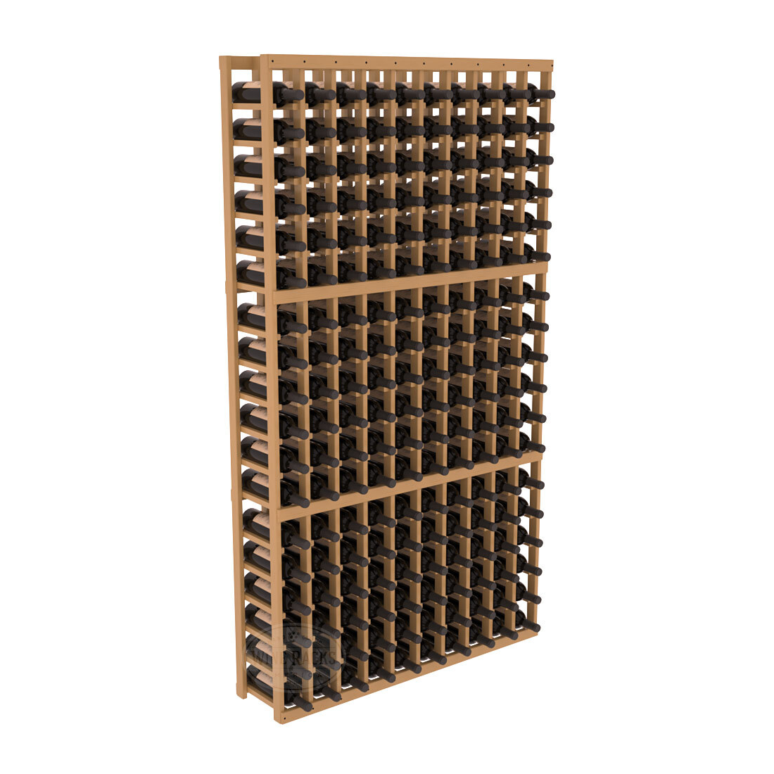 InstaCellar - 10 Column Standard Rack in Ponderosa Pine Oak stained with WineSafe™ Satin Sealant