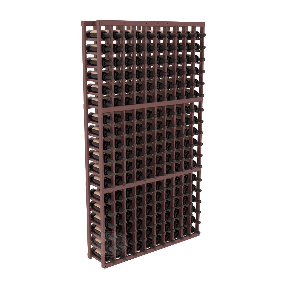 InstaCellar - 10 Column Standard Rack in Ponderosa Pine Walnut stained with WineSafe™ Satin Sealant