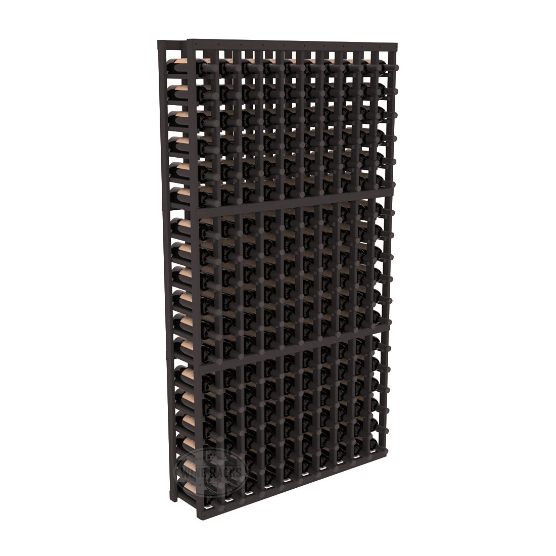 InstaCellar - 10 Column Standard Rack in Ponderosa Pine Black stained without WineSafe™ Satin Sealant