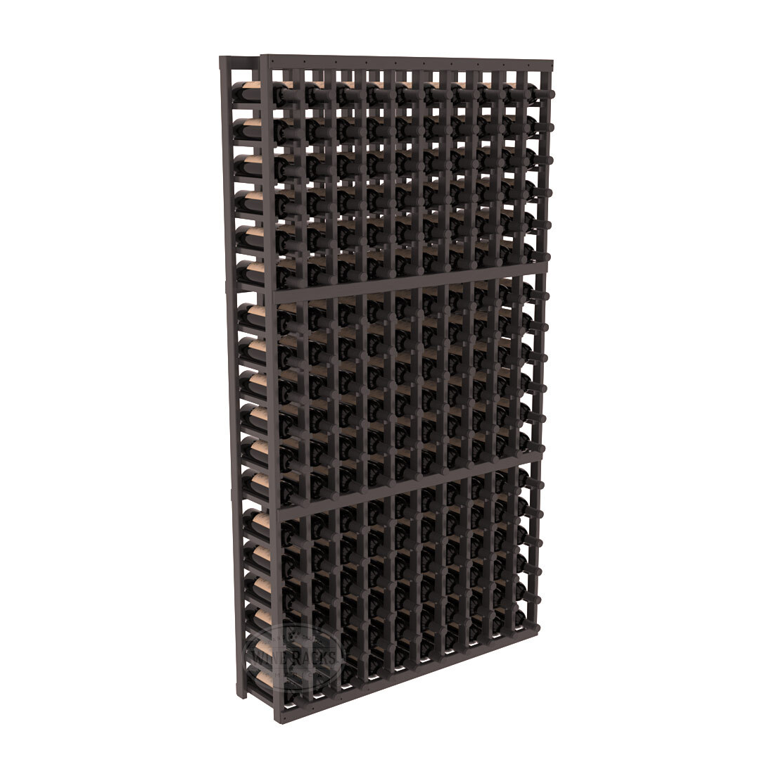 InstaCellar - 10 Column Standard Rack in Ponderosa Pine Black stained with WineSafe™ Satin Sealant