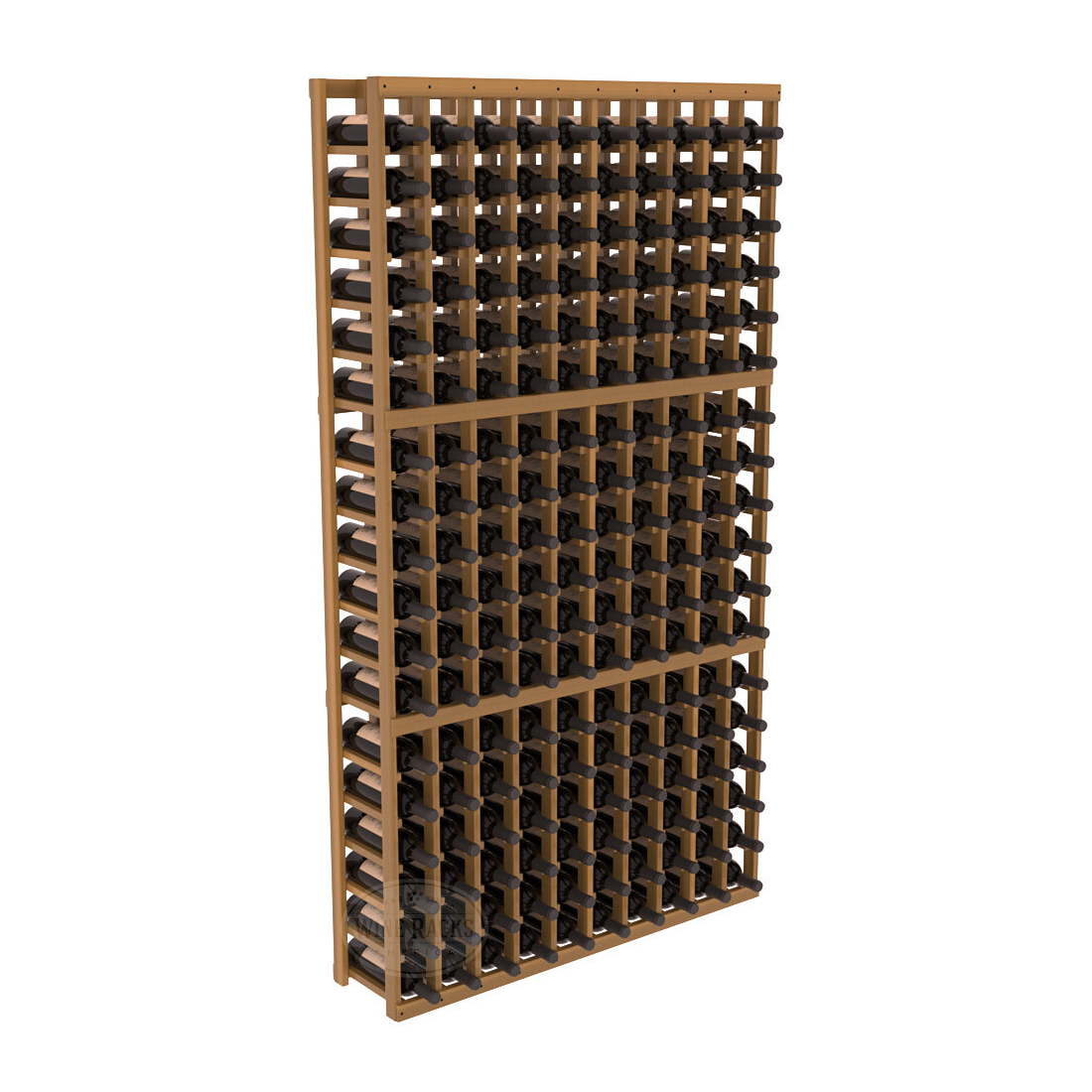InstaCellar - 10 Column Standard Rack in Premium Redwood Oak stained with WineSafe™ Satin Sealant