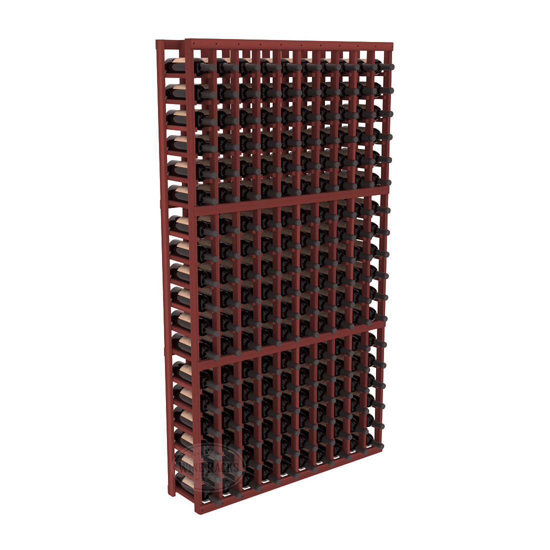 InstaCellar - 10 Column Standard Rack in Premium Redwood Cherry stained without WineSafe™ Satin Sealant