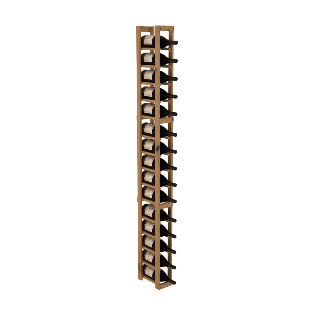 InstaCellar - 1 Column Magnum Rack in Knotty Alder Oak stained with WineSafe™ Satin Sealant
