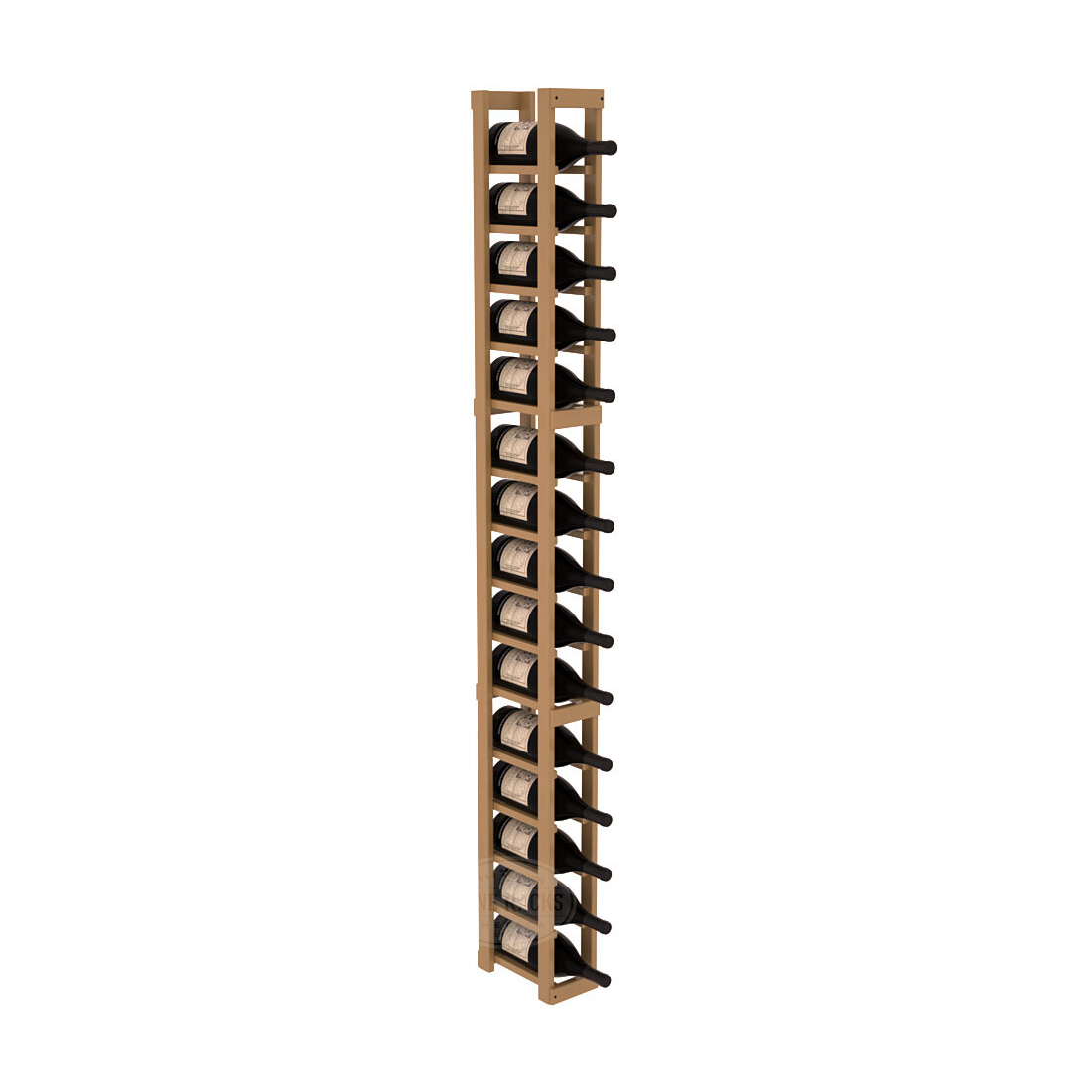 InstaCellar - 1 Column Magnum Rack in Ponderosa Pine Oak stained with WineSafe™ Satin Sealant