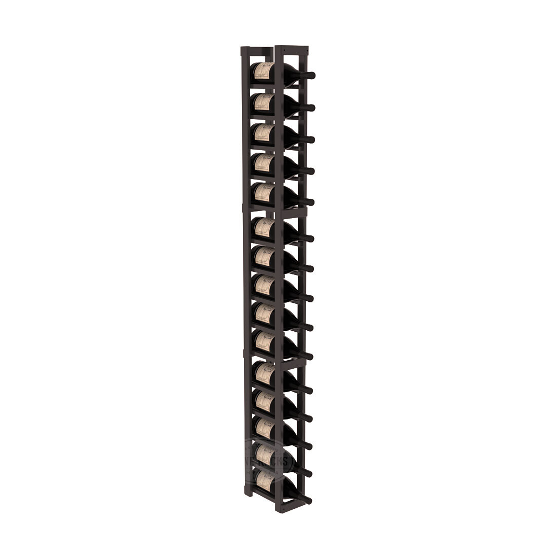 InstaCellar - 1 Column Magnum Rack in Ponderosa Pine Black stained with WineSafe™ Satin Sealant