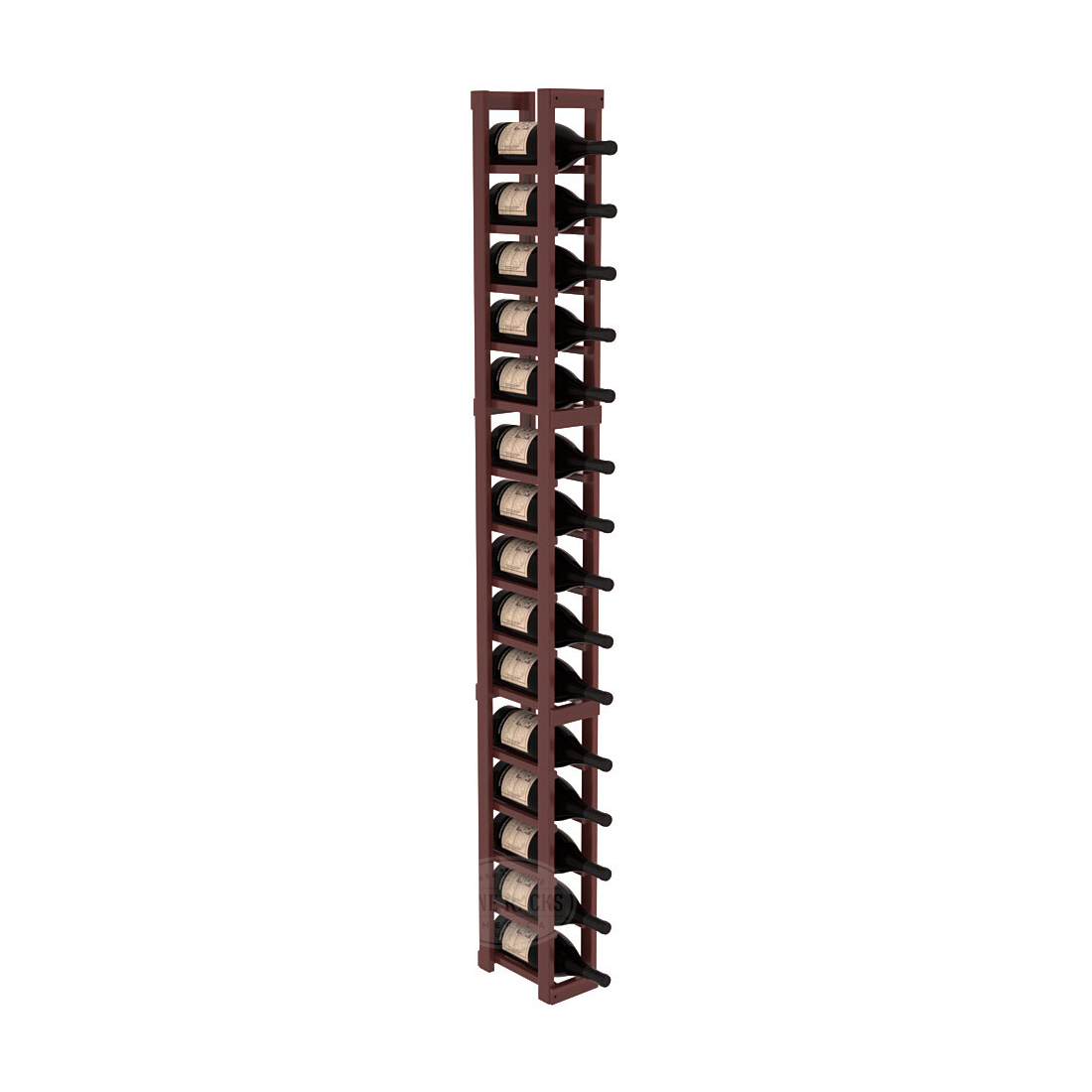 InstaCellar - 1 Column Magnum Rack in Premium Redwood Cherry stained with WineSafe™ Satin Sealant