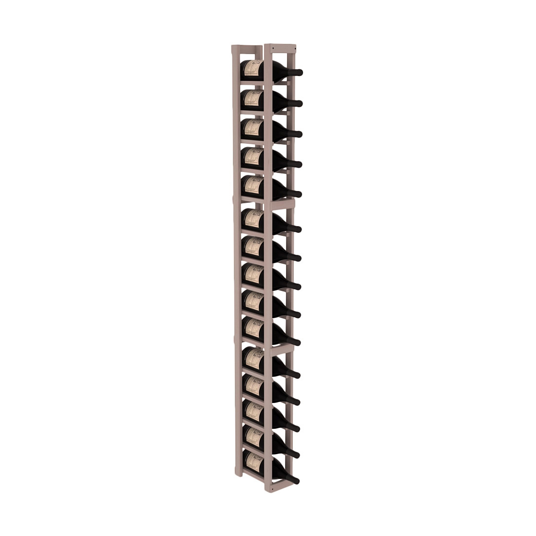 InstaCellar - 1 Column Magnum Rack in Premium Redwood Greywash stained without WineSafe™ Satin Sealant
