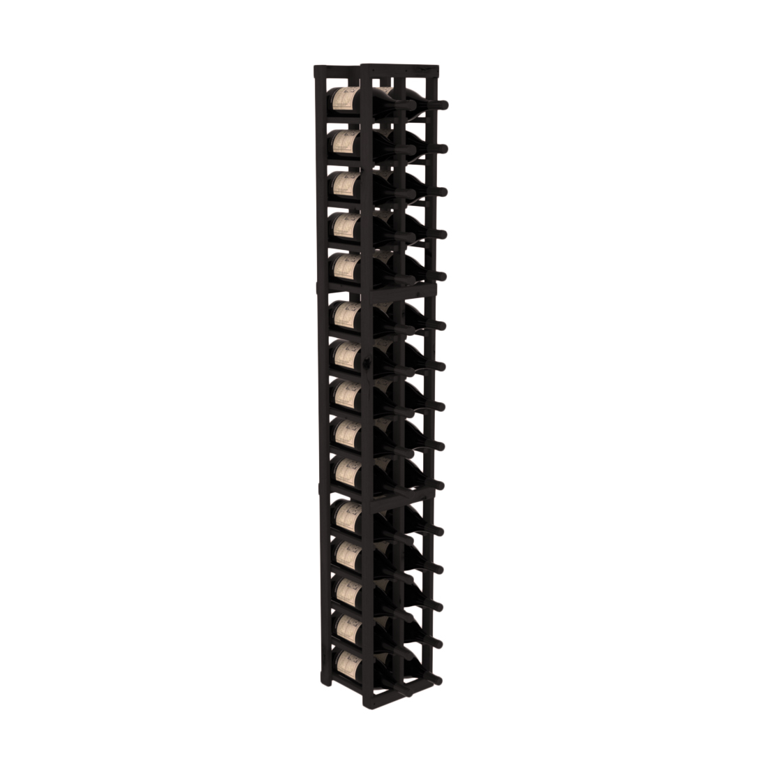 InstaCellar - 2 Column Magnum Rack in Knotty Alder Black stained without WineSafe™ Satin Sealant