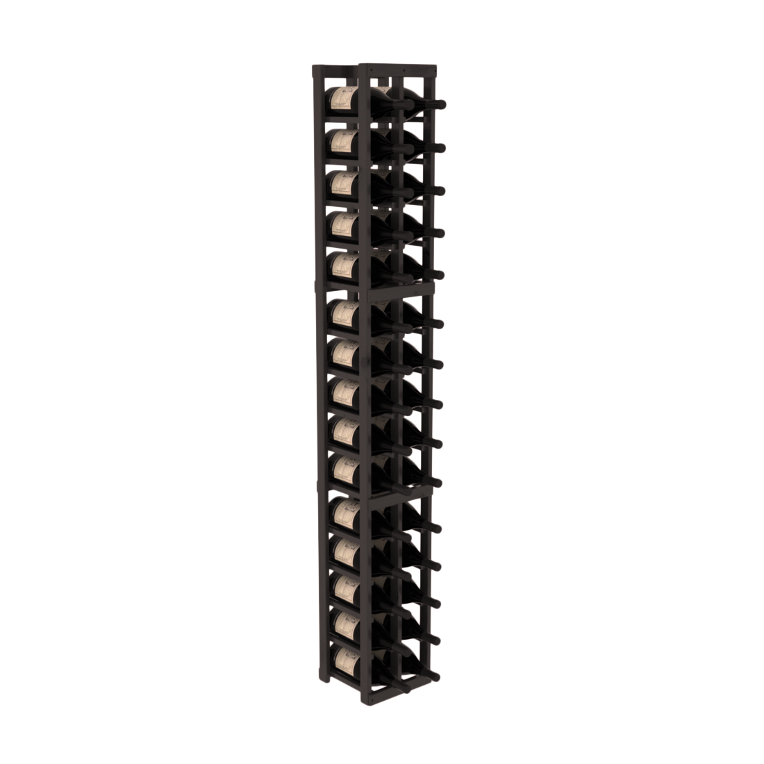 InstaCellar - 2 Column Magnum Rack in Knotty Alder Black stained with WineSafe™ Satin Sealant
