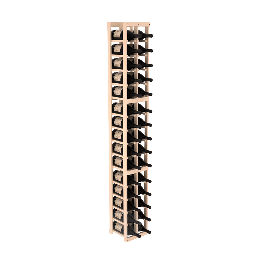 InstaCellar - 2 Column Magnum Rack in Ponderosa Pine Unstained with WineSafe™ Satin Sealant