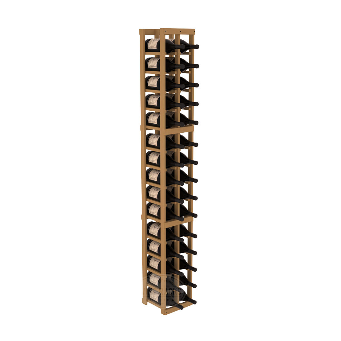 InstaCellar - 2 Column Magnum Rack in Ponderosa Pine Oak stained without WineSafe™ Satin Sealant