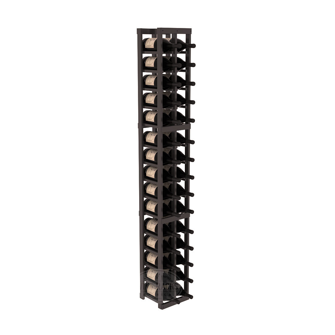 InstaCellar - 2 Column Magnum Rack in Ponderosa Pine Black stained with WineSafe™ Satin Sealant