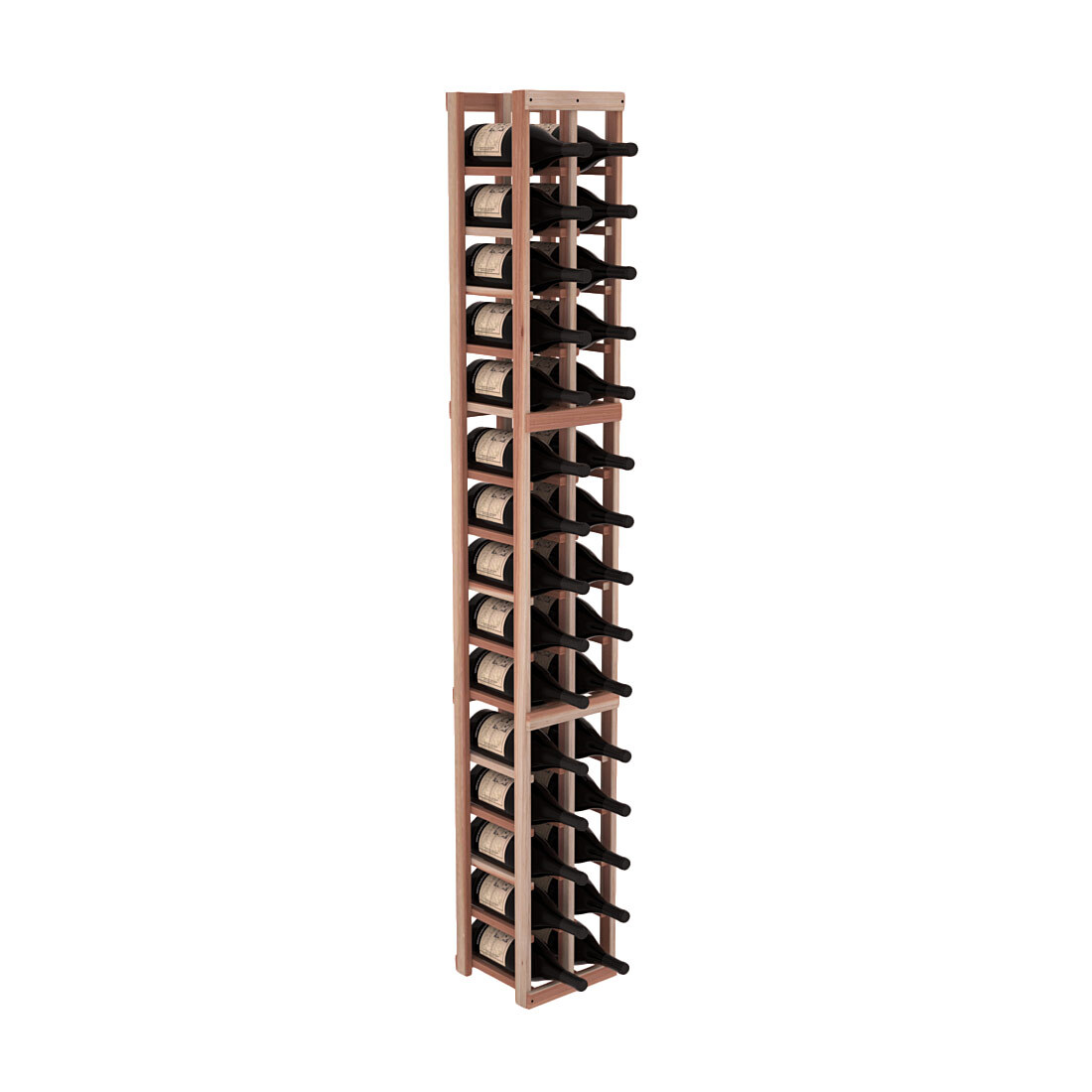 InstaCellar - 2 Column Magnum Rack in Premium Redwood Unstained without WineSafe™ Satin Sealant