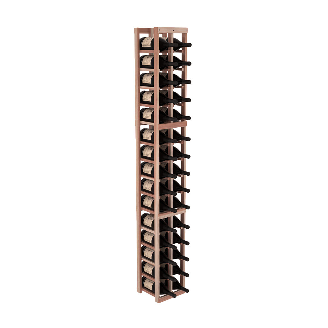 InstaCellar - 2 Column Magnum Rack in Premium Redwood Unstained with WineSafe™ Satin Sealant