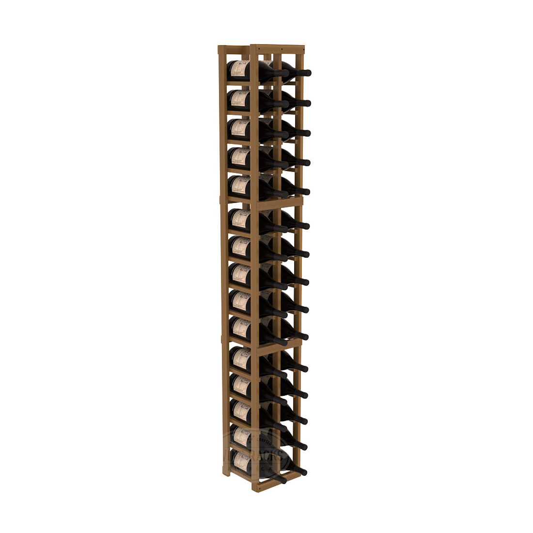 InstaCellar - 2 Column Magnum Rack in Premium Redwood Oak stained with WineSafe™ Satin Sealant