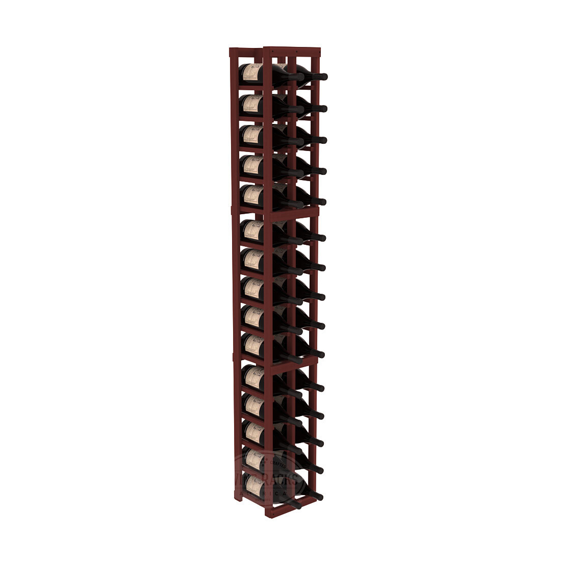 InstaCellar - 2 Column Magnum Rack in Premium Redwood Cherry stained without WineSafe™ Satin Sealant