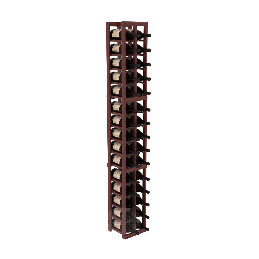 InstaCellar - 2 Column Magnum Rack in Premium Redwood Cherry stained with WineSafe™ Satin Sealant