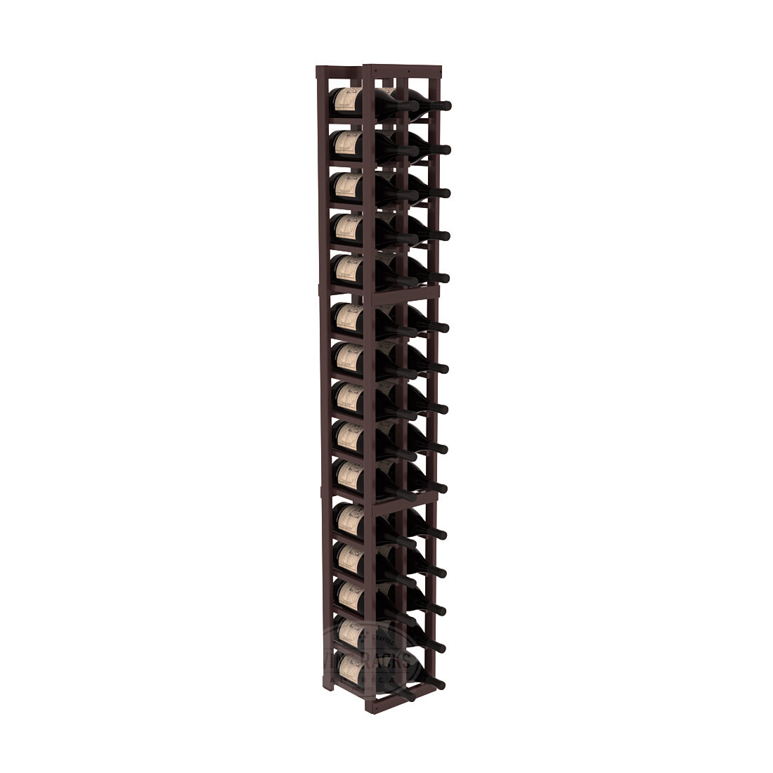 InstaCellar - 2 Column Magnum Rack in Premium Redwood Walnut stained with WineSafe™ Satin Sealant