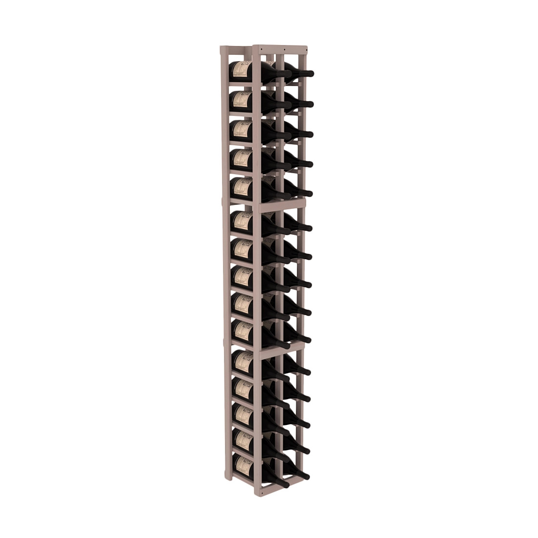 InstaCellar - 2 Column Magnum Rack in Premium Redwood Greywash stained without WineSafe™ Satin Sealant