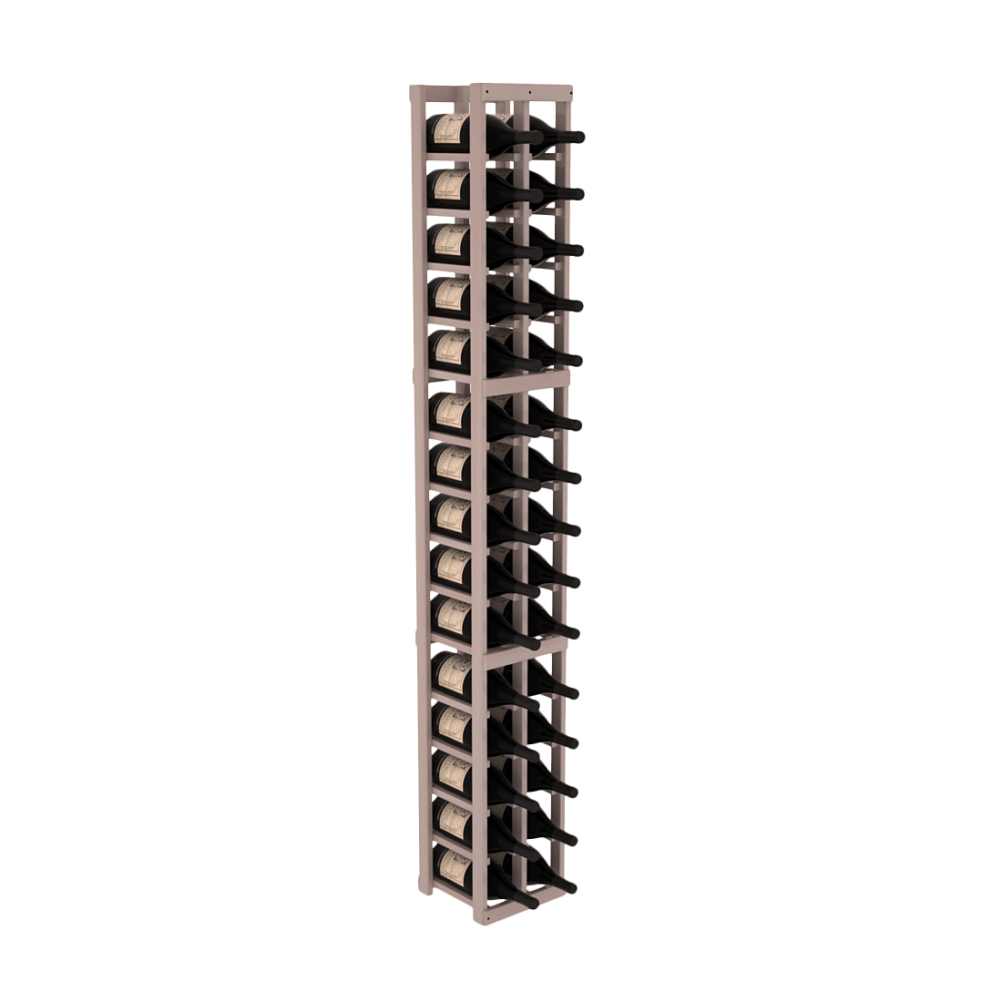 InstaCellar - 2 Column Magnum Rack in Premium Redwood Greywash stained with WineSafe™ Satin Sealant