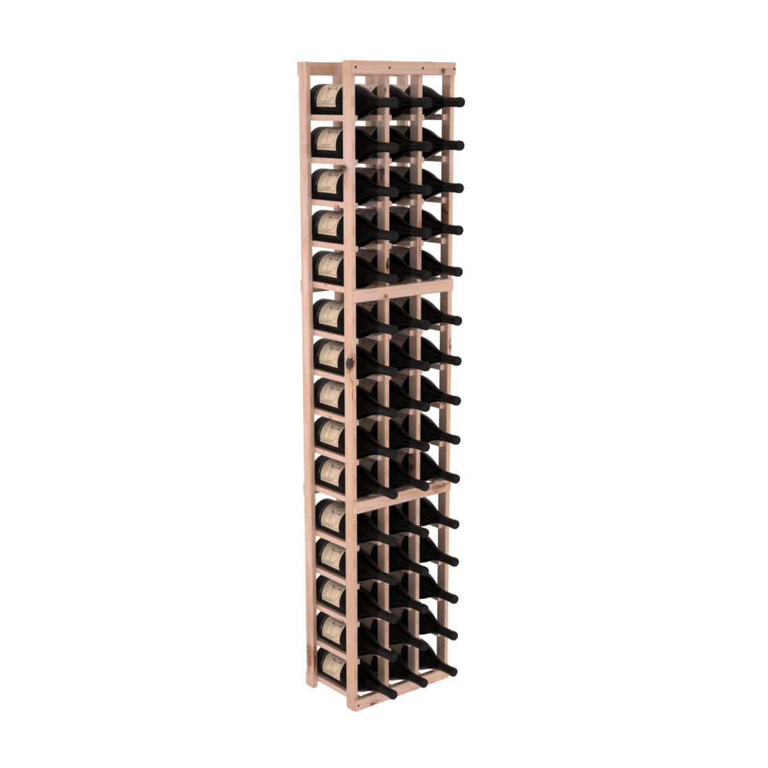InstaCellar - 3 Column Magnum Rack in Knotty Alder Unstained with WineSafe™ Satin Sealant