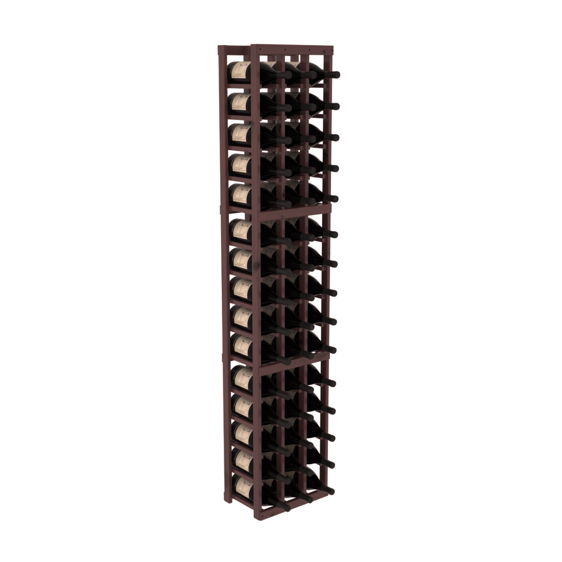 InstaCellar - 3 Column Magnum Rack in Knotty Alder Walnut stained with WineSafe™ Satin Sealant