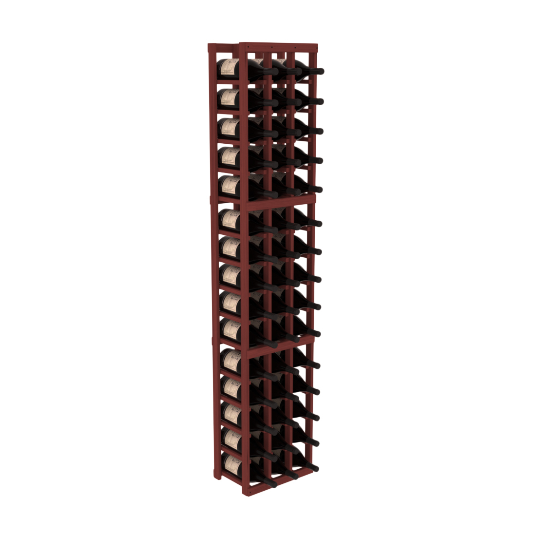 InstaCellar - 3 Column Magnum Rack in Grand Mahogany Cherry stained without WineSafe™ Satin Sealant