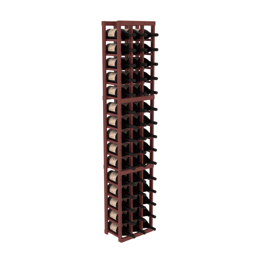 InstaCellar - 3 Column Magnum Rack in Grand Mahogany Cherry stained with WineSafe™ Satin Sealant