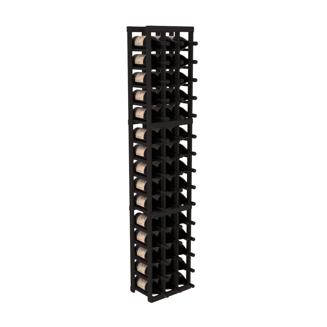 InstaCellar - 3 Column Magnum Rack in Grand Mahogany Black stained without WineSafe™ Satin Sealant