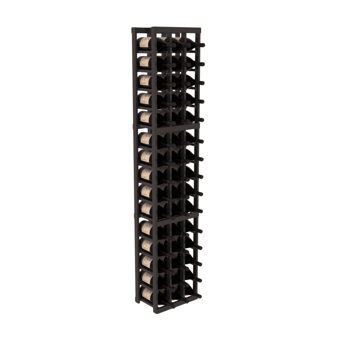InstaCellar - 3 Column Magnum Rack in Grand Mahogany Black stained with WineSafe™ Satin Sealant