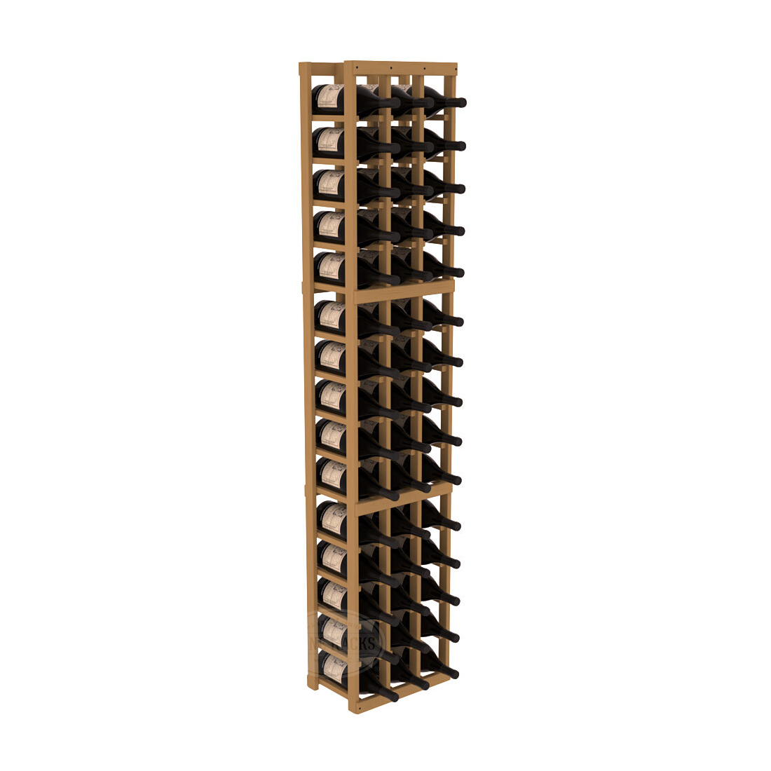 InstaCellar - 3 Column Magnum Rack in Ponderosa Pine Oak stained without WineSafe™ Satin Sealant