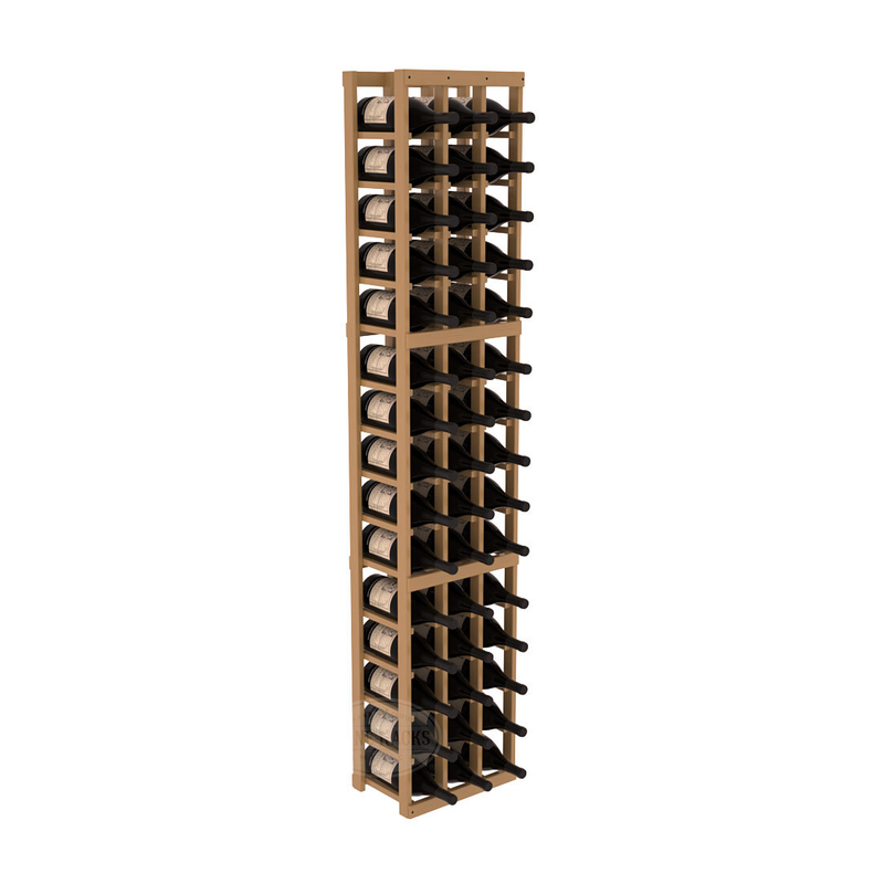 InstaCellar - 3 Column Magnum Rack in Ponderosa Pine Oak stained with WineSafe™ Satin Sealant