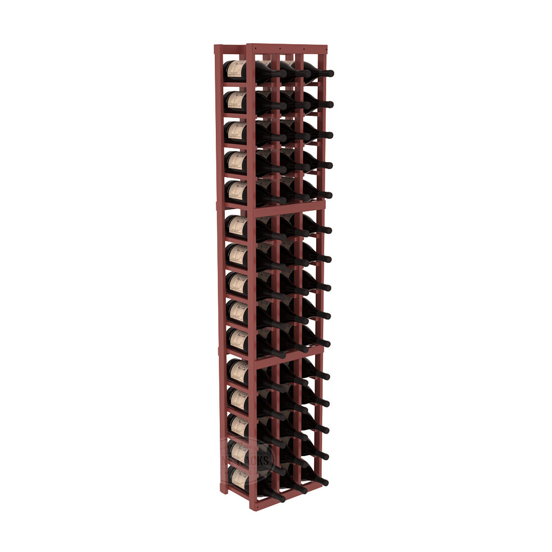 InstaCellar - 3 Column Magnum Rack in Ponderosa Pine Cherry stained with WineSafe™ Satin Sealant