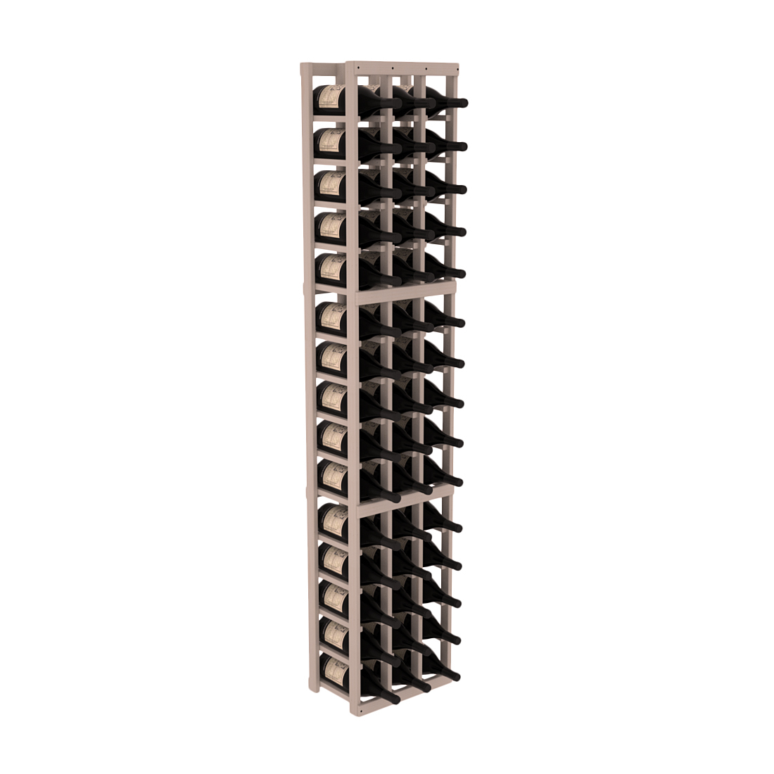 InstaCellar - 3 Column Magnum Rack in Ponderosa Pine Greywash stained without WineSafe™ Satin Sealant