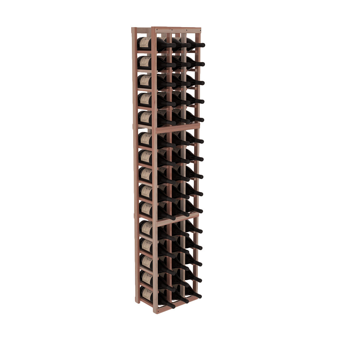 InstaCellar - 3 Column Magnum Rack in Premium Redwood Unstained with WineSafe™ Satin Sealant
