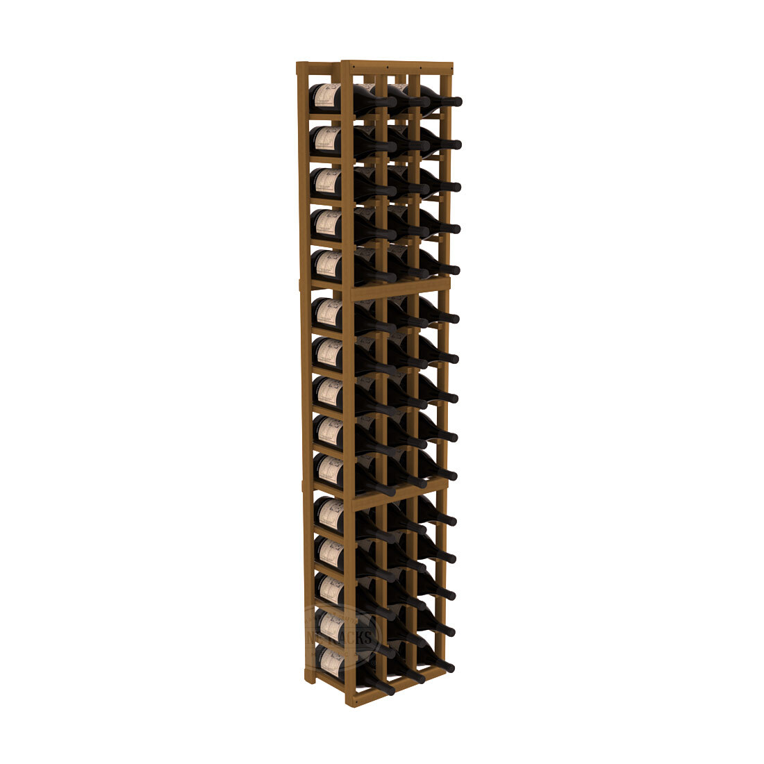 InstaCellar - 3 Column Magnum Rack in Premium Redwood Oak stained without WineSafe™ Satin Sealant