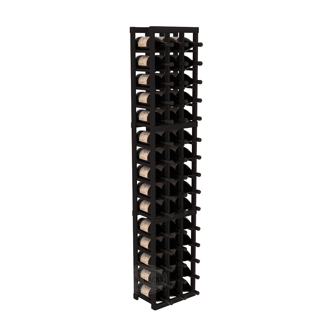 InstaCellar - 3 Column Magnum Rack in Premium Redwood Black stained without WineSafe™ Satin Sealant