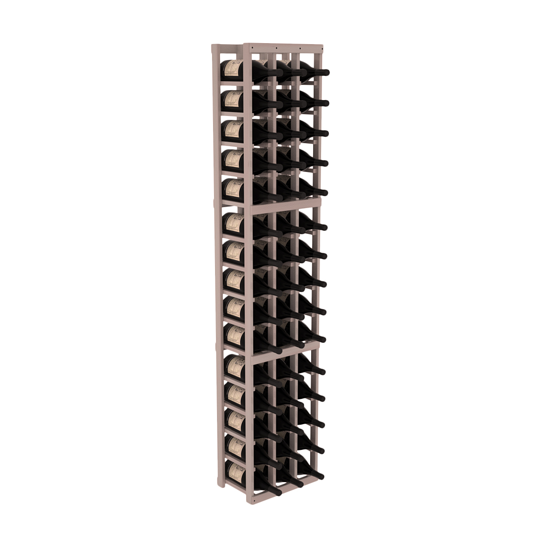 InstaCellar - 3 Column Magnum Rack in Premium Redwood Greywash stained with WineSafe™ Satin Sealant