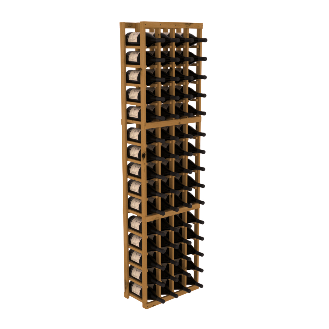 InstaCellar - 4 Column Magnum Rack in Knotty Alder Oak stained without WineSafe™ Satin Sealant