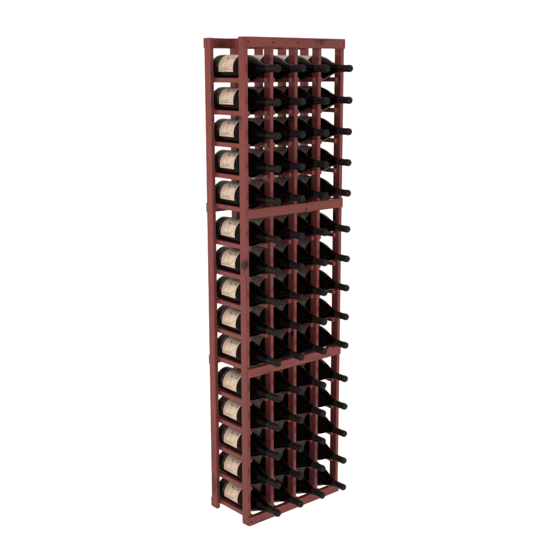 InstaCellar - 4 Column Magnum Rack in Knotty Alder Cherry stained with WineSafe™ Satin Sealant