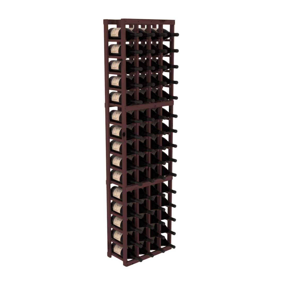InstaCellar - 4 Column Magnum Rack in Knotty Alder Walnut stained without WineSafe™ Satin Sealant