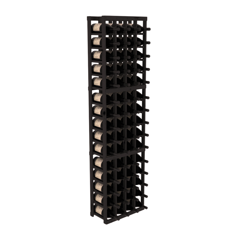 InstaCellar - 4 Column Magnum Rack in Knotty Alder Black stained without WineSafe™ Satin Sealant