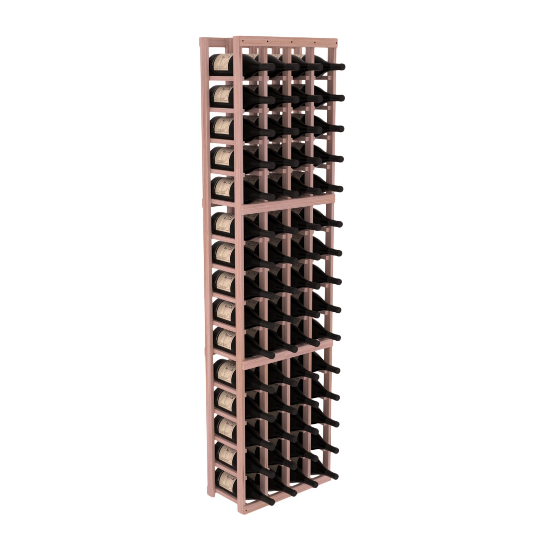 InstaCellar - 4 Column Magnum Rack in Grand Mahogany Unstained without WineSafe™ Satin Sealant