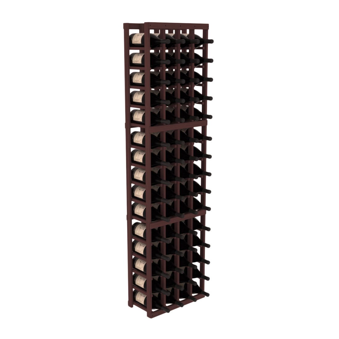 InstaCellar - 4 Column Magnum Rack in Grand Mahogany Walnut stained without WineSafe™ Satin Sealant