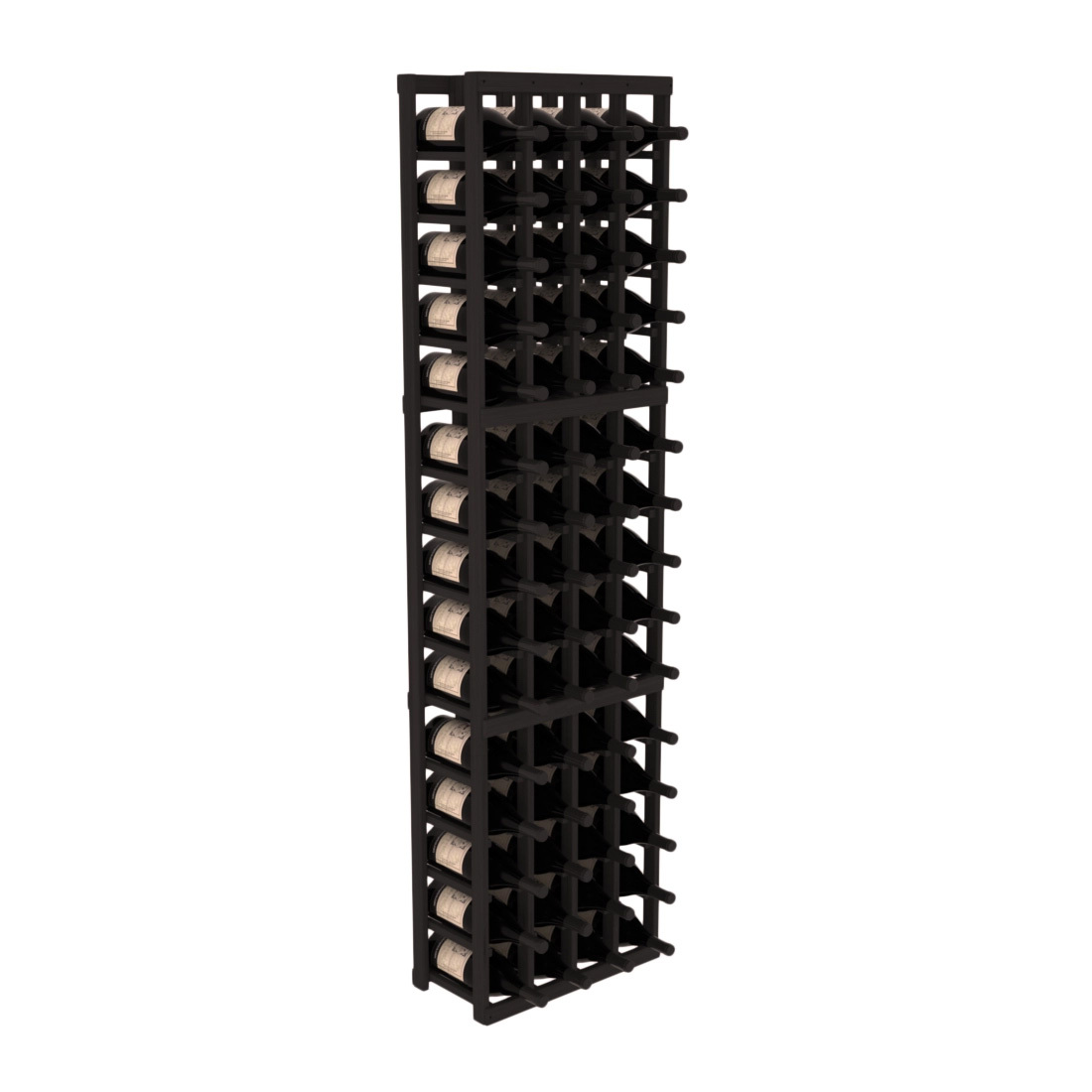 InstaCellar - 4 Column Magnum Rack in Grand Mahogany Black stained without WineSafe™ Satin Sealant