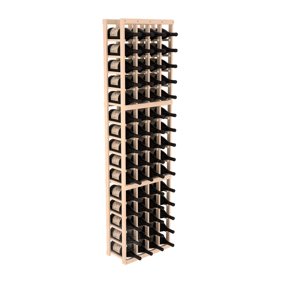 InstaCellar - 4 Column Magnum Rack in Ponderosa Pine Unstained without WineSafe™ Satin Sealant
