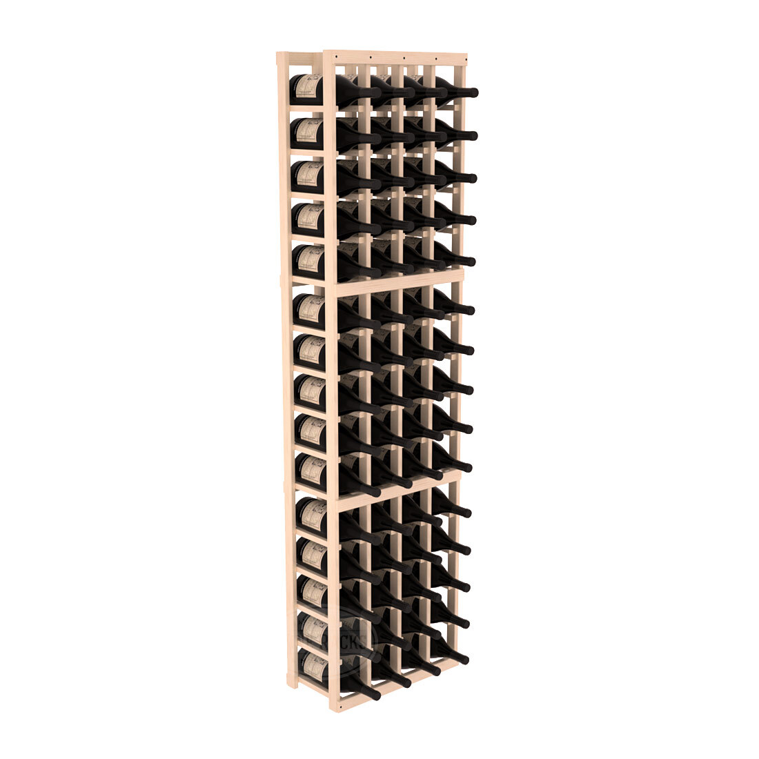InstaCellar - 4 Column Magnum Rack in Ponderosa Pine Unstained with WineSafe™ Satin Sealant