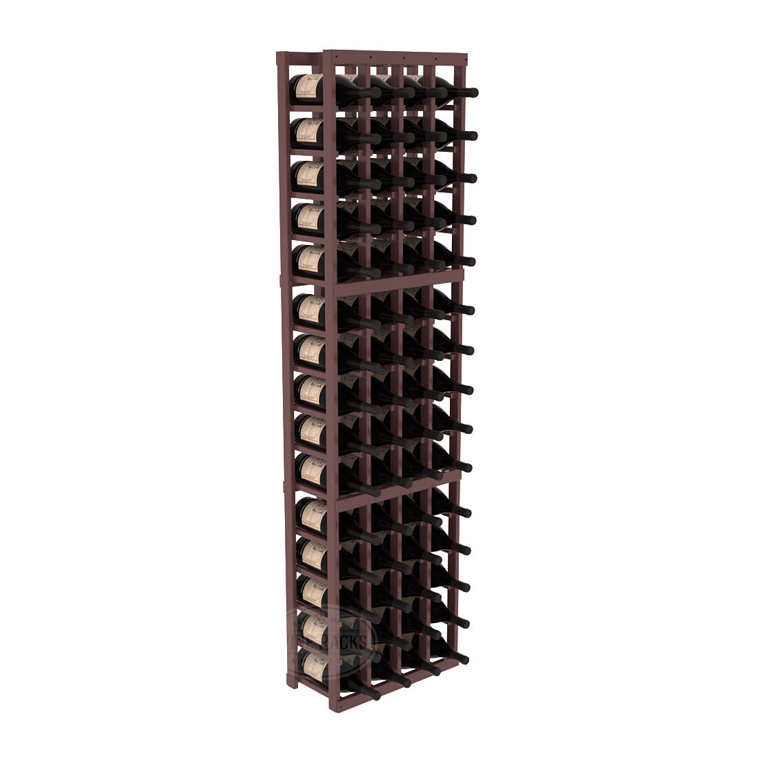 InstaCellar - 4 Column Magnum Rack in Ponderosa Pine Walnut stained with WineSafe™ Satin Sealant